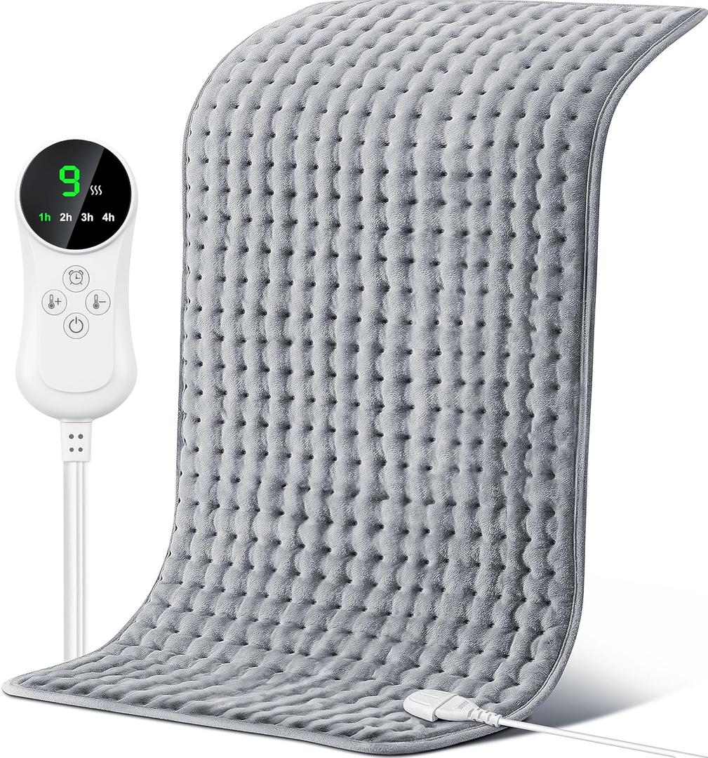 85x45cm Heating Pad for Back & Period Cramps, 9 Settings 4 Timers Heating Pads Large, Auto Shut Off, Machine Washable, Extra Large Heating Pad for Women, Winter & Christmas (85x45cm)