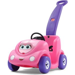 Step2 Push Around Buggy Kids Push Car, Ride On Toy, Stroller Substitute, Includes Seat Belt & Horn, Made of Durable Plastic, Max Weight 50 lbs., For Toddlers 1.5-4 Years Old, Pink, Large