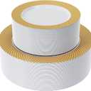 FOCUSLINE Gold Plastic Plates Set of 102, Disposable Plates with Gold Grid Rim 51 Dinner Plates 10" and 51 Salad Dessert Appetizer Plates 7", Elegant Fancy Heavy Duty Wedding Party Plates