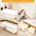 punemi Underbed wedding dress storage box, 2 Pack Clothing Storage Bags W/Upgraded Handles, Large Capacity Underbed Shoe Container Organizer for Blanket, Pillows, Comforters & Quilts, Beige