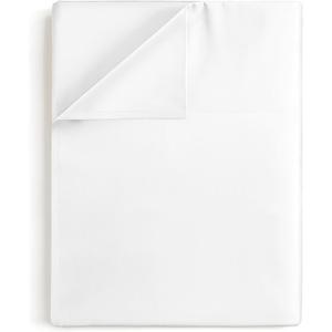 King 400 Thread Count 100% Cotton Flat Sheet - Comfortable, Cooling & Breathable Cotton - Top Flat Sheet Only - Luxury Hotel Quality Bedding - Extra Soft and Comfy - Easy Care, Wrinkle Free - White