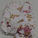 Oval Tablecloth Classic Elastic Edged Flannel Backed Vinyl Fitted Table Cloth Waterproof Oil-Proof Plastic Table Cover (Red Flower, Best for Up to 42" x 60") (60" x 42" (Oval), Red Flower)