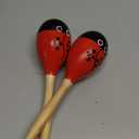 Maracas, Wooden Shaker Musical Percussion Instrument for Adult Kids Babies Toddlers, Red