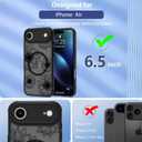 OOK Black Case Design for iPhone Air Case, Compatible with MagSafe, Cute Sunflower Floral Blooms Design Frosted Shockproof for Women Girls Magnetic Phone Cover - Black Flower