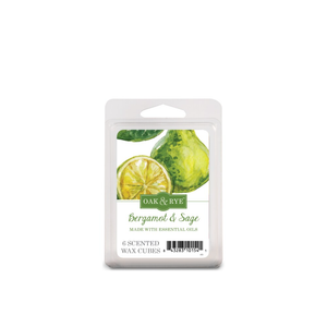 Oak Rye Bergamot Sage Essential Oil Infused Scented Wax Pack of 2