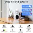 AOQEE 2K Cameras for Home Security-Outdoor/Indoor Camera for Dog/Cat/Pet/Nanny/Baby/Elderly, Color Night Vision, White Light, Siren, 24/7 SD Recordings, Works with Alexa, Plug in (C1-White-2pack-2.4G)
