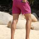 unitop Mens Swim Trunks with Compression Liner 5 Inch Inseam Surfing Board Shorts with Zipped Pockets (40, Pink)