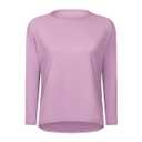 ODODOS Women's Relaxed Fit Long Sleeve Shirts Boat Neck Side Slit Peach-Soft Casual Lounge Yoga Tops, Lavender, X-Large