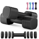 Adjustable Dumbbell Set of 2, 4 in 1 Free Weights Dumbbells Set for Women, Hand Weights for Women at Home, Each 2lb 3lb 4lb 5lb with TPU Soft Rubber Handle for Home Gym Exercise Training