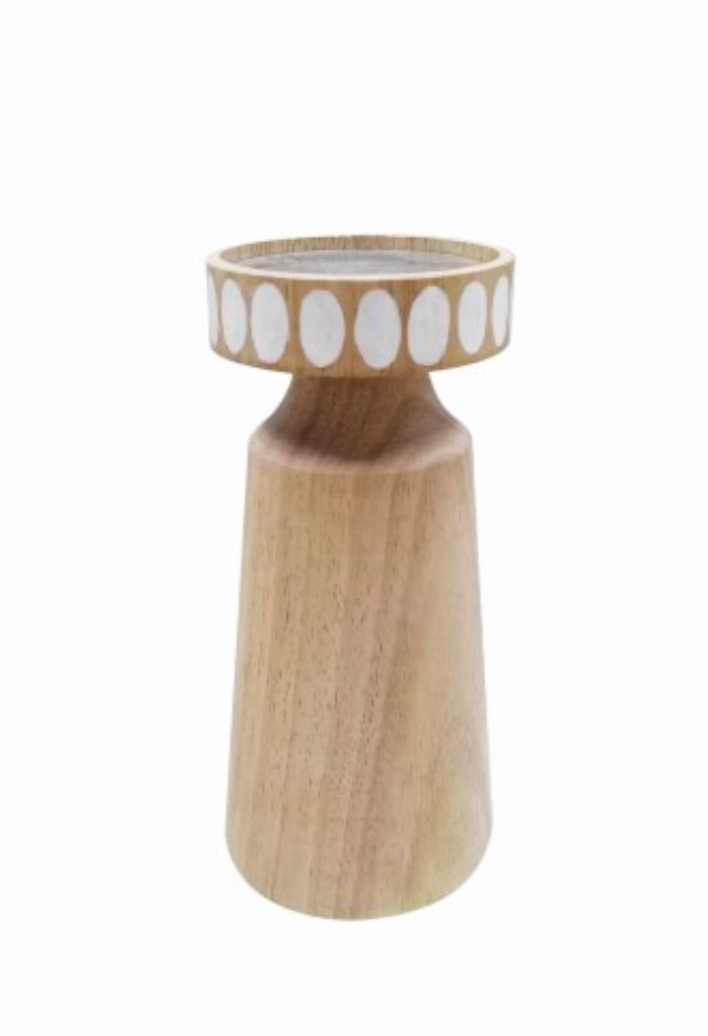 ND Design Wood Small Candle Holder -8in
