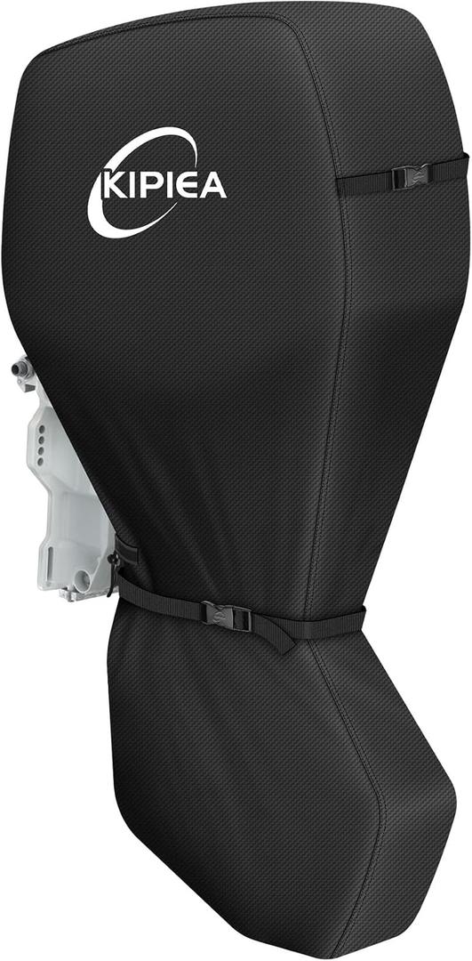 Kipiea 1300D Outboard Motor Cover Heavy Duty Waterproof, Trailerable Full Boat Engine Cover Anti UV, No Tears & No Fading, Boat Motor Cover Fit for Motor 115-150HP (100" Circumference x 75" Height)