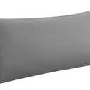 WhatsBedding Body Pillow Cover, Ultra Soft Microfiber Pillowcases, Breathable Long Pillow Case, Envelope Closure - Grey (20x54 inch)