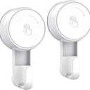 LUXEAR Suction Hooks Powerful Vacuum Suction Shower Hook- Heavy Duty Hangers Waterproof Wall Hooks for Bathroom Kitchen Towel, Robe, Loofah Removable and Reusable Hooks for Bags Coat (2 Pack)