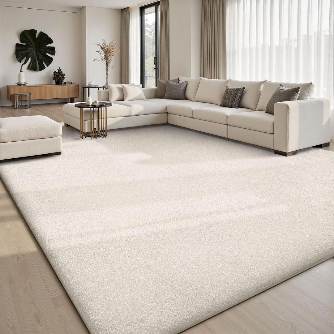 Sour Lemon Area Rugs 9x12 for Living Room Bedroom, Large Carpet White Rug