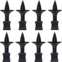 1/2" Black Plastic Trident Spear Finial Fence Topper for Wrought Iron Picket Fence (50, 1/2")
