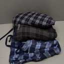 Real Essentials 3 Pack: Men's Soft Cotton Flannel Pajama Pants PJ Lounge Bottoms Elastic Waist Pockets (Big and Tall) L