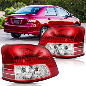 Taillights Assembly for 2007 2008 2009 2010 2011 Toyota Yaris Sedan Halogen Tail Lights Replacement Driver and Passenger Side (LH RH).OE Factory Style