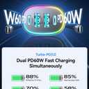 120W for iPhone 17 Pro Max Car Charger, Dual PD 60W & QC 3.0 Cigarette Lighter USB Charger with 60W Type C Cable, Car Charger USB C, Car Accessories for iPhone 17/16 Pro/Air, Galaxy S25, iPad, MacBook