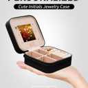 Uygafly Travel Jewelry Case - Personalized Jewelry Box for Women,Small Jewelry Organizer Cute Jewelry Organizers and Storage Aesthetic,Travel Essentials Birthday Gifts for Girls Women | Black,S