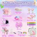 LINAYE Advent Calendar 2025 for Girls - Unicorn Advent Beauty Calendar Christmas Countdown, 24 Days Unicorn Accessories & Treasure Xmas Christmas Surprise Gifts for Girls Kids Daughters Granddaughters