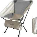 ONEFOREST Camping Chair, Foldable Portable Backpacking Chair for Beach Camp Hiking Outdoor Sport, Beige