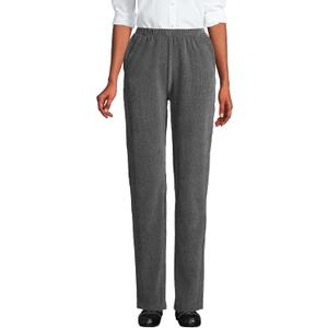 Lands' End Women's Sport Knit High Rise Corduroy Pants (XX-Large Plus, Charcoal Heather)