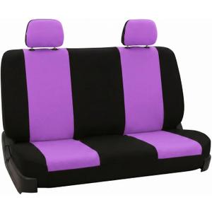 FH Group Car Seat Cover for Back Seat Cloth -Universal Fit Rear SeatCovers for Cars with Solid Bench,Car Seat Protector for Dogs and Kids,Car Interior Accessories for SUV, Sedan and Van Purple