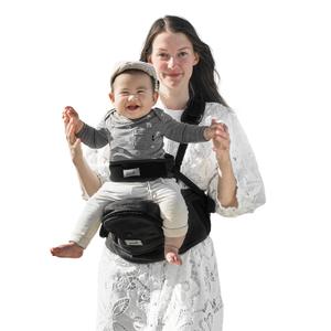 Baby Hip Carrier, GROWNSY Supportive Hip Carrier with Safety Belt for Baby Toddler Up to 50lbs, Large Capacity Pockets, Adjustable Waistband for Different People, Black