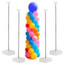Balloon Stand Set of 4 Reusable Metal Balloon Column Stand Kits, 7FT Adjustable Telescoping Balloon Stands for Floor with Durable Bases for Graduation Birthday Baby Shower Party Decorations