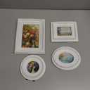 Geetery 4 Pcs Vintage Frames Set, Mini Antique Picture Frame Small Luxury Ornate Oval Circle Rectangle Wall Hanging for Gallery Wall Photo Display Tabletop Home Decor (White)