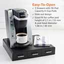 Amazon Basics K-Cup Compatible Coffee Pod Storage Drawer, 3 Easy-Open Drawers, 36 Pod Capacity, Black