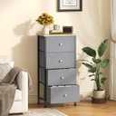 Sweetcrispy Dresser for Bedroom, 4 Drawer Storage Cabinet, Tall Nightstand, 17.7"D x 11.8"W x 37"H