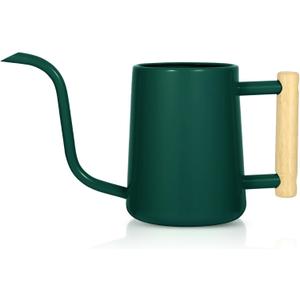 Watering Can Indoor Plants, 35 oz/1000 ml Metal Stainless Steel Watering Can Pot with Long Spout for Indoor House Plants Bonsai Outdoor Garden Flower Decorative (Alpinegreen)