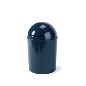 Umbra 1.25 Gallon Mini Waste Can with Removable Swing-Top Lid - Small Garbage Bin for Kitchen, Bathroom, Bedroom, Office - Compact Trash Can Fit Under Tables & Counters - Dark Blue