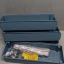 Melody House 3-Tier Slim Mobile Shelving Unit on Wheels, Slide Out Rolling Bathroom Storage Organizer, Utility Carts Shelf Rack for Kitchen Bathroom Laundry Room Narrow Places, Navy Blue