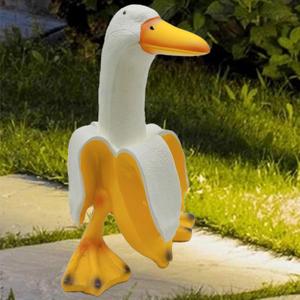 Large 8'' H Cute Banana Duck Outdoor Statues Decor, Weird Garden Gifts for Birthday Halloween Christmas, Funny Yard Sculptures Lawn Patio Ornaments Decorations