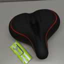 Oversized Bike Seat for Peloton Bike & Bike+, Comfort Seat Cushion Compatible with Peloton, Road or Exercise Bikes, Bicycle Wide Saddle Replacement for Men & Women, Accessories for Peloton (Red)