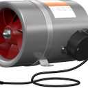 8 Inch Inline Duct Fan with AC gear control- Ventilation Exhaust Fan for Heating Cooling Booster, Grow Tents, Hydroponics, NSK/SKF bearings