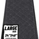 Front Door Mat Outside Entrance, 24" x 48" Trap Dirt and Moisture Waterproof All-Weather Doormat Indoor Outdoor Floor Mat Easy Clean Patio Porch Entryway Garage Welcome Mat, Non Slip (Black Diamond)