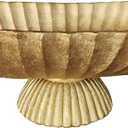 14.5" Large Decorative Long Bowl decor - Fluted Scalloped Decorative Bowls for Home Decor - Ruffle Decor,Stylish Key Bowl for Entry Table,Decorative Fruit Bowls for Kitchen Counter,Golden