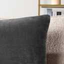 PAVILIA Dark Gray Throw Pillow Covers 20x20 Set of 2, Decorative Pillow Cases for Bed Sofa Couch, Boho Aesthetic Accent Decor Cushion for Bedroom Living Room, Velvet Square Euro Sham Covers, Dark Grey