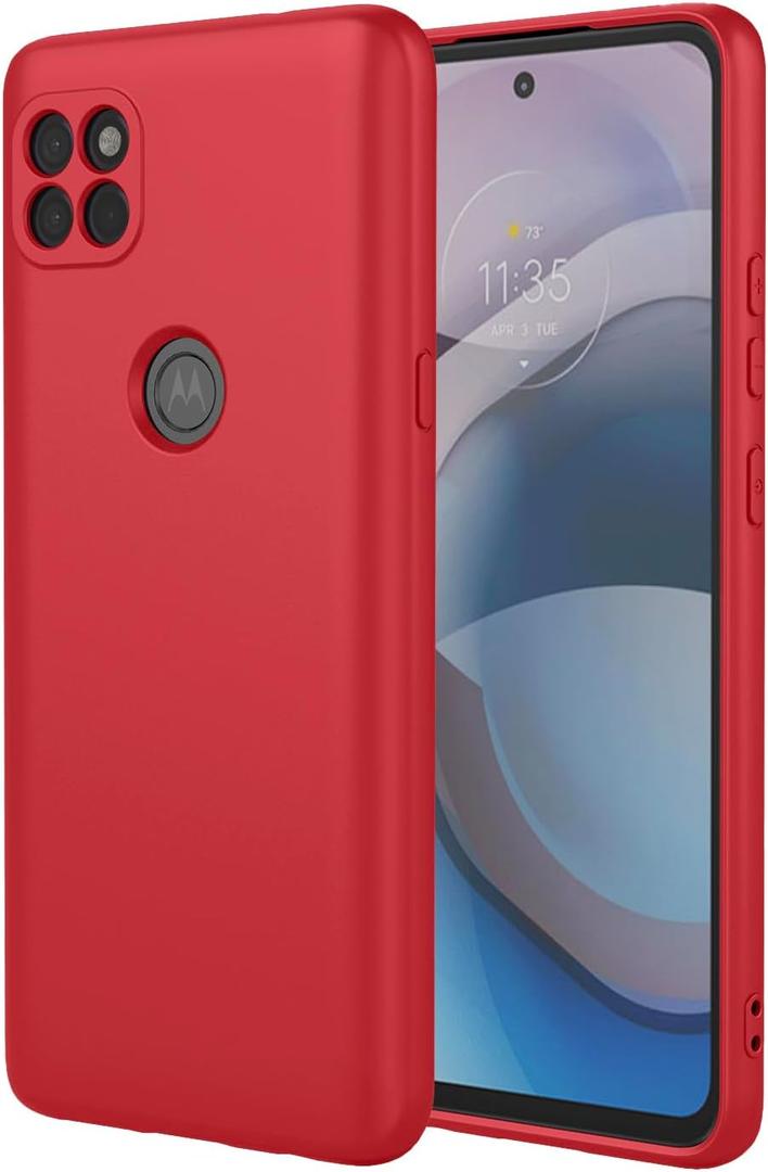 case for Motorola One 5G Ace Liquid Silicone TPU Phone case, Stylish, Soft, Scratch Resistant, Ultra-Thin Shock-Absorbing Protective case,for Motorola One 5G Ace(Crimson)