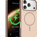 for iPhone 17 Pro Max Case, [Compatible with Mag-Safe] [Anti-Slip Edge Design] [Military Drop Protection] Heavy Duty Shockproof Hard Back Protective Phone Case - Beige