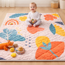 Baby Play Mats for Floor, 71”x59” Upgraded Thickness & Larger Super Soft Playmat for Babies and Toddlers, Foldable Washable, Upgrade Anti-Slip Crawling Mat for Playpen