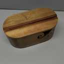 Oval Yarn Bowl, Crochet Yarn Holder with 9pcs Knitting Hooks, Yarn Storage Crochet Bowl Knitting Gift for Crocheters, Large Yarn Bowl Acacia Wooden 11.3x5.9x4.7inch (Acacia Yarn Bowl with Lid)