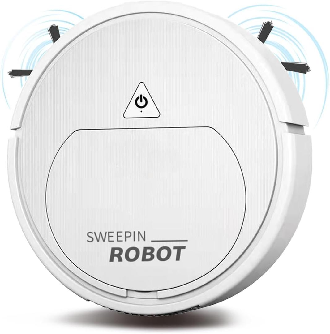Robot Vacuum, One-Touch Start, Slim Design, Rechargeable, Ideal for Hardwood Floors,Pet Hair Specialist Robot Vacuum with Tangle-Free Brushroll