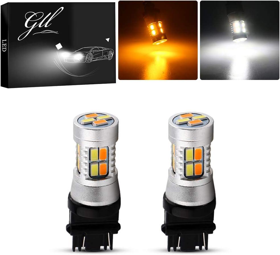 Super Bright 3157 Amber/White Switchback Turn Signal LED Light Bulbs 12V LED Replacement Light 3457 3155 4057 4057 3047 3057-2pcs