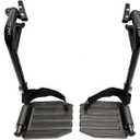 Wheelchair Swing Away footrests,Economy Footrest for Standard Wheelchairs and Transport Chair, Composite Footplates and Heel Loops,Universal Swing-Away Footrests, Same Function as T93.(1 Pr, Black)