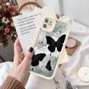 for iPhone 11 Case, Creative Butterfly Pattern Design for Girl Women, Soft Silicone Shockproof Anti-Scratch Protection Phone Cover for iPhone 11 (Ink Butterfly)