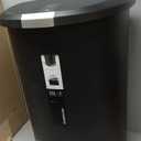 simplehuman 50 Liter / 13 Gallon Semi-Round Kitchen Step Trash Can with Secure Slide Lock, Black Plastic